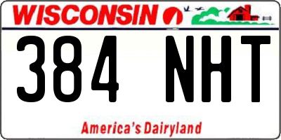 WI license plate 384NHT