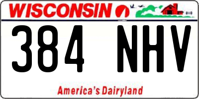 WI license plate 384NHV