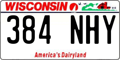 WI license plate 384NHY