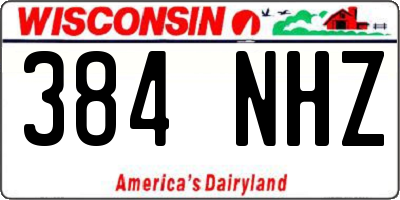 WI license plate 384NHZ