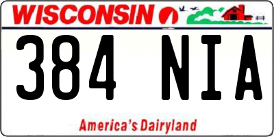 WI license plate 384NIA