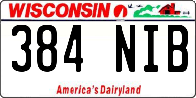 WI license plate 384NIB
