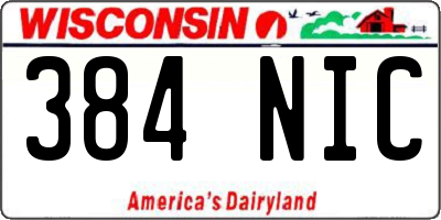 WI license plate 384NIC