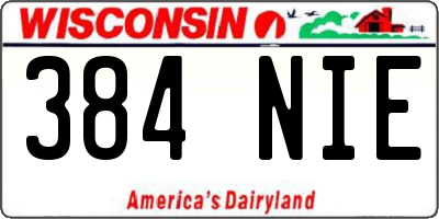 WI license plate 384NIE