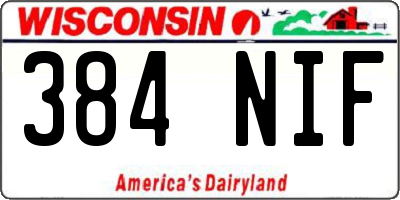 WI license plate 384NIF