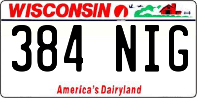 WI license plate 384NIG