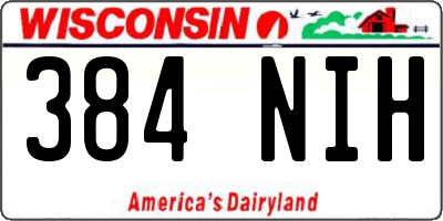 WI license plate 384NIH