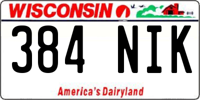 WI license plate 384NIK