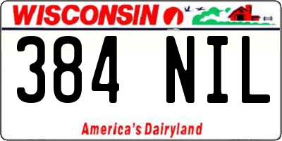 WI license plate 384NIL