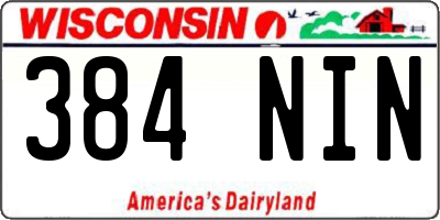 WI license plate 384NIN