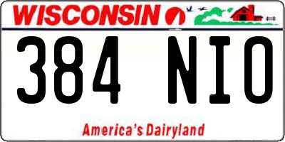 WI license plate 384NIO