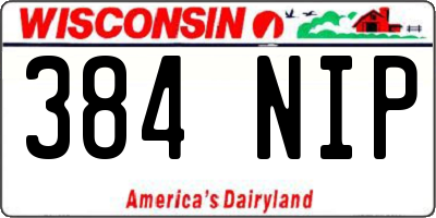 WI license plate 384NIP