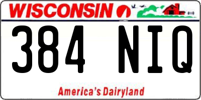 WI license plate 384NIQ