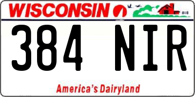 WI license plate 384NIR