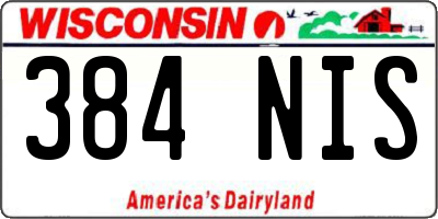 WI license plate 384NIS