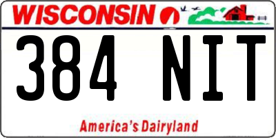 WI license plate 384NIT