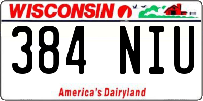 WI license plate 384NIU