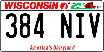 WI license plate 384NIV