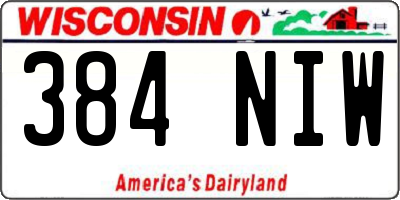 WI license plate 384NIW