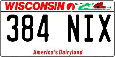 WI license plate 384NIX
