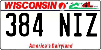 WI license plate 384NIZ