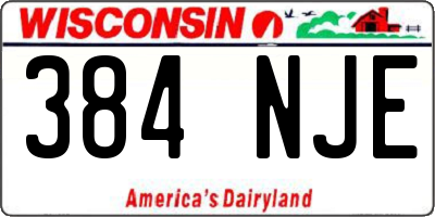 WI license plate 384NJE