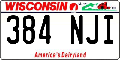 WI license plate 384NJI