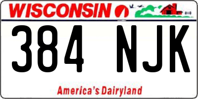 WI license plate 384NJK