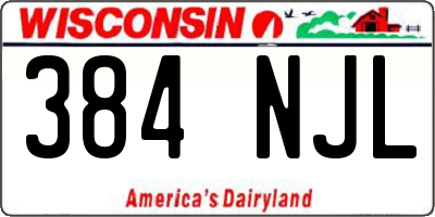 WI license plate 384NJL