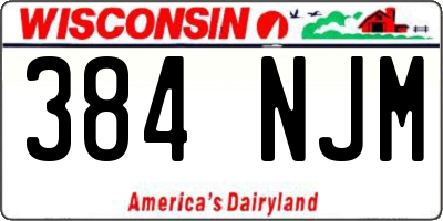 WI license plate 384NJM