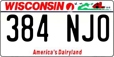WI license plate 384NJO