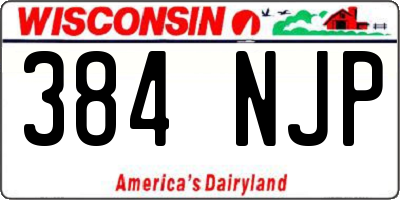 WI license plate 384NJP