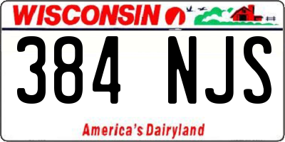 WI license plate 384NJS