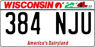 WI license plate 384NJU