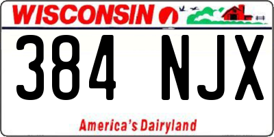 WI license plate 384NJX