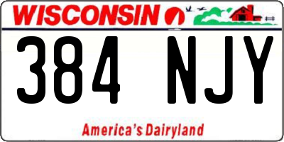 WI license plate 384NJY