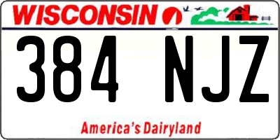 WI license plate 384NJZ