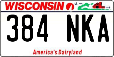 WI license plate 384NKA