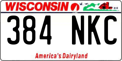WI license plate 384NKC