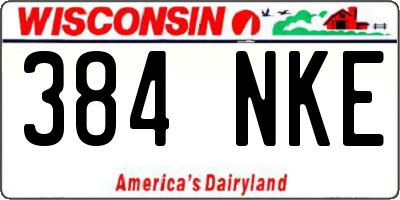 WI license plate 384NKE