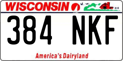 WI license plate 384NKF