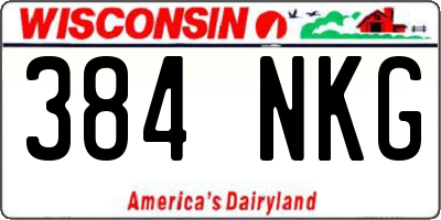WI license plate 384NKG