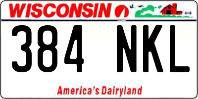 WI license plate 384NKL