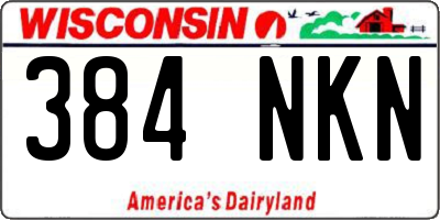 WI license plate 384NKN