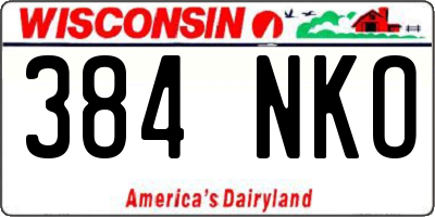 WI license plate 384NKO
