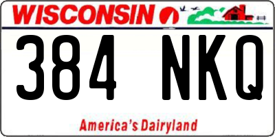 WI license plate 384NKQ