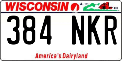 WI license plate 384NKR