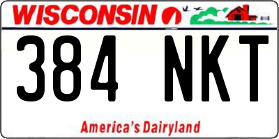WI license plate 384NKT