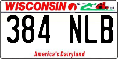 WI license plate 384NLB