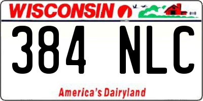 WI license plate 384NLC